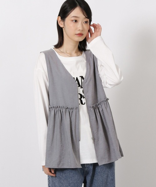 LAKOLE（ラコレ）の「フィブリルZIPベスト / 591247（ベスト・レディース・ブラック/グレイッシュベージュ/グレー/マスタード・FREE）」の21枚目の写真