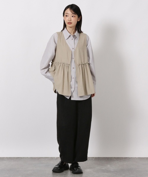 LAKOLE（ラコレ）の「フィブリルZIPベスト / 591247（ベスト・レディース・ブラック/グレイッシュベージュ/グレー/マスタード・FREE）」の22枚目の写真