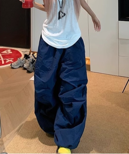 Bz/ワンポイント刺繍ルーズトラックパンツ ジャージ Y2K（MA/EKW121