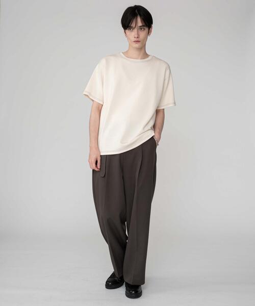 BROWNY(ブラウニー)の「BROWNY/カラーステッチT(Tシャツ/カットソー・メンズ・チャコールグレー/オフホワイト・MEDIUM/LARGE)」の4枚目の写真