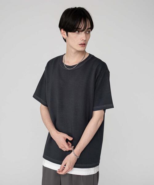 BROWNY(ブラウニー)の「BROWNY/カラーステッチT(Tシャツ/カットソー・メンズ・チャコールグレー/オフホワイト・MEDIUM/LARGE)」の15枚目の写真