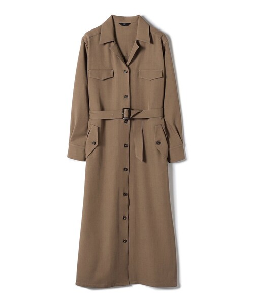 SHIPS Colors:〈手洗い可能〉開襟 ベルテッド シャツ ワンピース