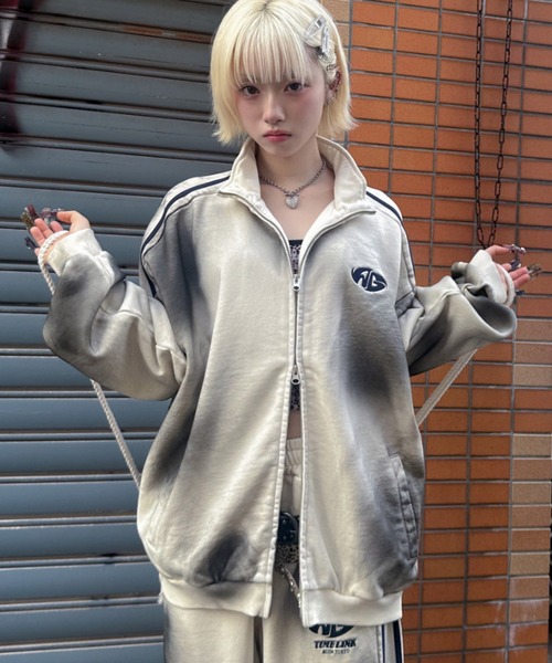 A'GEM/9 × .kom 『A'gem/エージェム』 ライン加工スウェットジャケット