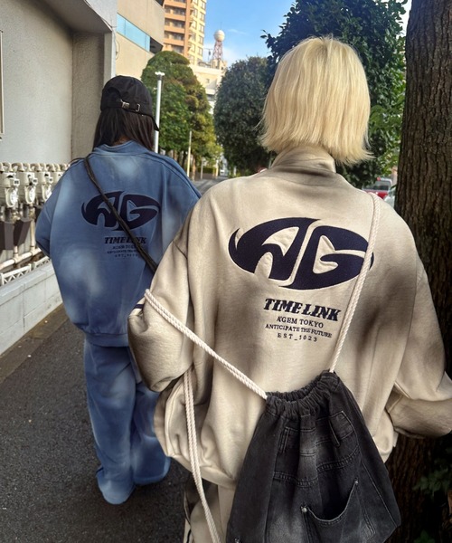 A'GEM/9 × .kom 『A'gem/エージェム』 ライン加工スウェットジャケット