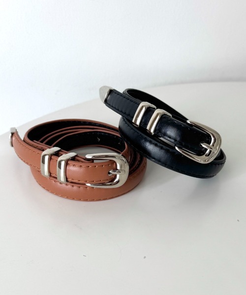 LOVALOT（ラバロット）の「シンプルフェイクレザーベルト（ベルト・レディース・ブラウン/ブラック・FREE）」の11枚目の写真