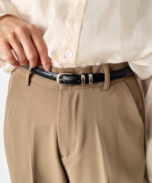 LOVALOT（ラバロット）の「シンプルフェイクレザーベルト（ベルト・レディース・ブラウン/ブラック・FREE）」の3枚目の写真