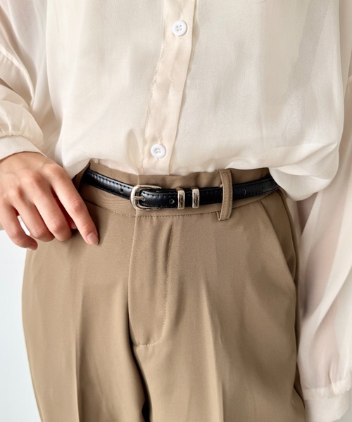 LOVALOT（ラバロット）の「シンプルフェイクレザーベルト（ベルト・レディース・ブラウン/ブラック・FREE）」の4枚目の写真