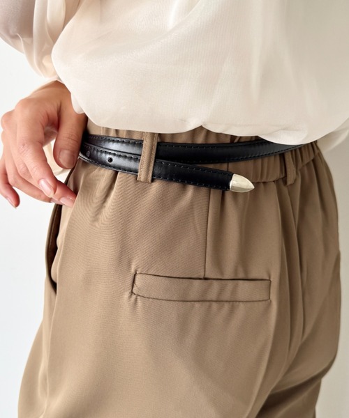 LOVALOT（ラバロット）の「シンプルフェイクレザーベルト（ベルト・レディース・ブラウン/ブラック・FREE）」の5枚目の写真