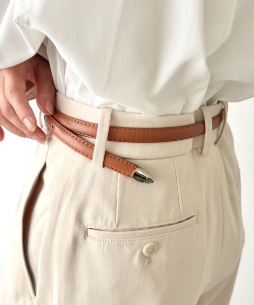 LOVALOT（ラバロット）の「シンプルフェイクレザーベルト（ベルト・レディース・ブラウン/ブラック・FREE）」の9枚目の写真