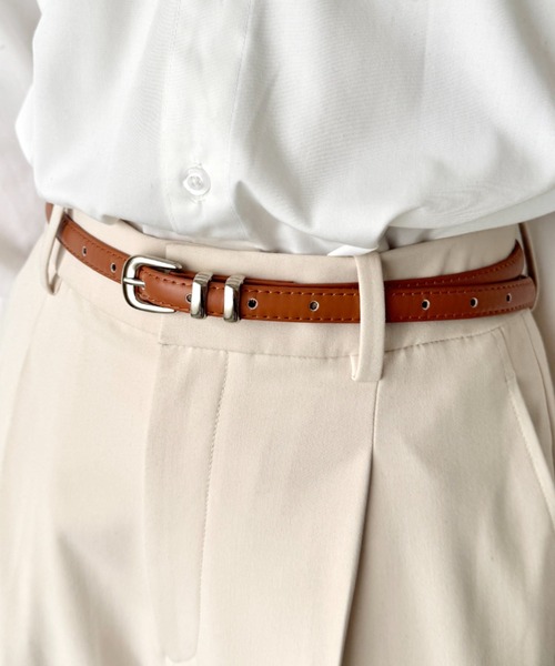 LOVALOT（ラバロット）の「シンプルフェイクレザーベルト（ベルト・レディース・ブラウン/ブラック・FREE）」の6枚目の写真