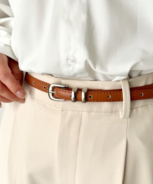 LOVALOT（ラバロット）の「シンプルフェイクレザーベルト（ベルト・レディース・ブラウン/ブラック・FREE）」の7枚目の写真