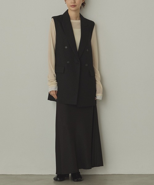 hunch(ハンチ)の「ツイード ミディ丈 ベスト(ベスト・レディース・ダークブラウン/ブラック/カーキ・FREE)」の11枚目の写真