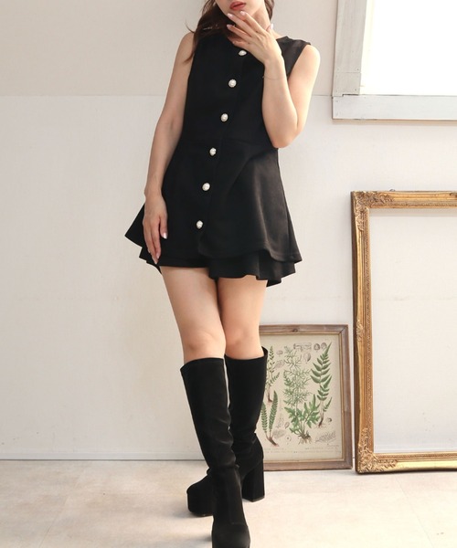 CECIL McBEE（セシルマクビー）の「スエードポンチベストセットアップ（ワンピース・レディース・ライトベージュ/ブラック・LARGE/MEDIUM）」の15枚目の写真