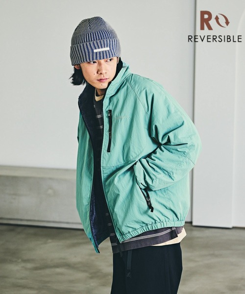 BAYFLOW（ベイフロー）の「ナイロンボアリバーシブルスタンドブルゾン（ブルゾン・メンズ・ターコイズブルー/グレー/ブラック・LARGE/MEDIUM）」の3枚目の写真