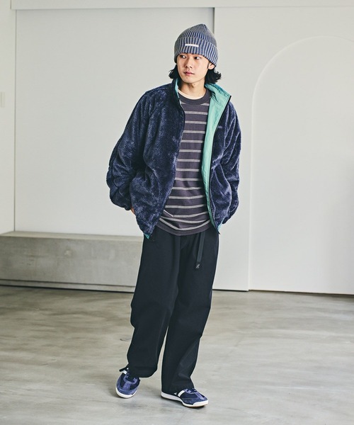 BAYFLOW（ベイフロー）の「ナイロンボアリバーシブルスタンドブルゾン（ブルゾン・メンズ・ターコイズブルー/グレー/ブラック・LARGE/MEDIUM）」の4枚目の写真