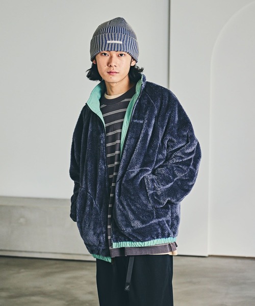 BAYFLOW（ベイフロー）の「ナイロンボアリバーシブルスタンドブルゾン（ブルゾン・メンズ・ターコイズブルー/グレー/ブラック・LARGE/MEDIUM）」の5枚目の写真