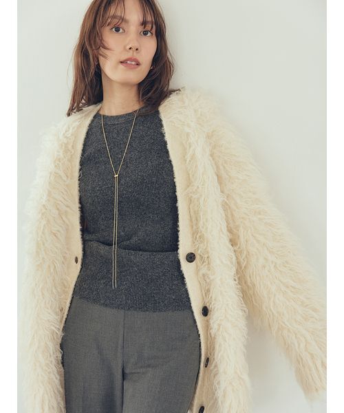 スコッチ釦シャギーニットカーディガン（カーディガン/ボレロ）｜Mila