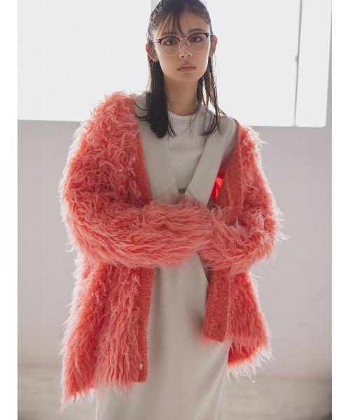 スコッチ釦シャギーニットカーディガン（カーディガン/ボレロ）｜Mila