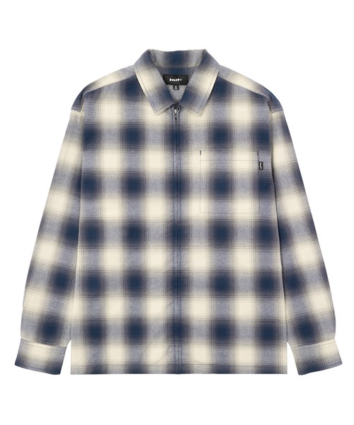 HUF(ハフ)の「OMBRE ZIP LS SHIRT(シャツ/ブラウス・メンズ・ブラック/ネイビー・XXL/XL/L/M/S)」の2枚目の写真