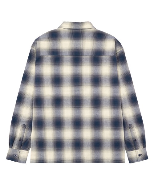 トップス HUF OMBRE ZIP LS SHIRT NAVY M OMBRE ZIP LS SHIRT（シャツ/ブラウス）｜HUF（ハフ）のファッション