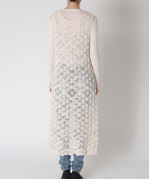 Three Four Time（ｽﾘｰﾌｫｰﾀｲﾑ）の「透かし編みノースリーブワンピース（ワンピース・レディース・オフホワイト・FREE）」の4枚目の写真