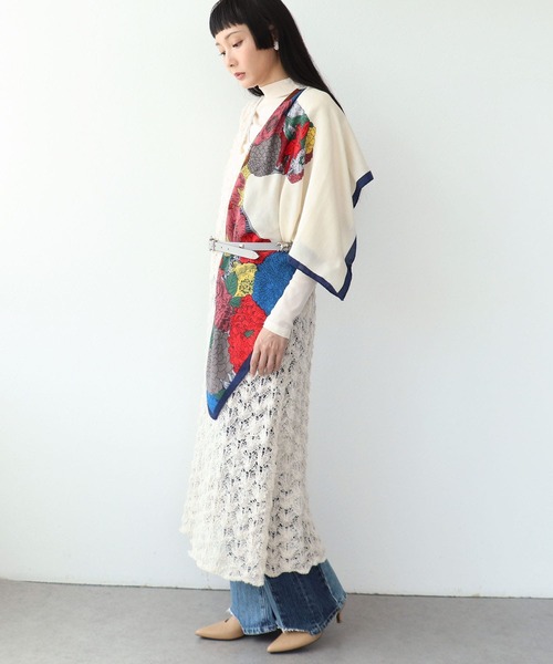 Three Four Time（ｽﾘｰﾌｫｰﾀｲﾑ）の「透かし編みノースリーブワンピース（ワンピース・レディース・オフホワイト・FREE）」の16枚目の写真