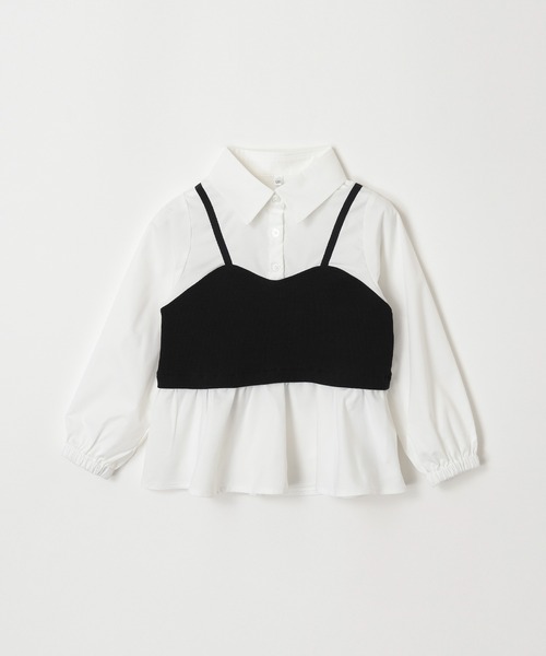 coca(coca)(コカ)の「キッズ ビスチェドッキングシャツ(シャツ/ブラウス・キッズ・ホワイト・150/140/130/120)」の13枚目の写真