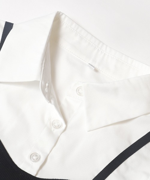 coca(coca)(コカ)の「キッズ ビスチェドッキングシャツ(シャツ/ブラウス・キッズ・ホワイト・150/140/130/120)」の8枚目の写真