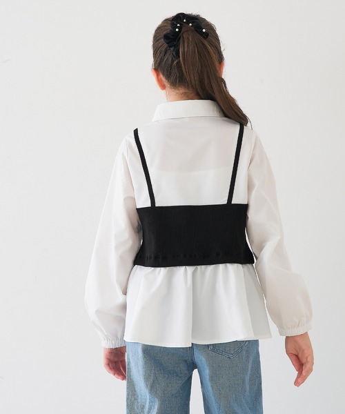 coca(coca)(コカ)の「キッズ ビスチェドッキングシャツ(シャツ/ブラウス・キッズ・ホワイト・150/140/130/120)」の3枚目の写真