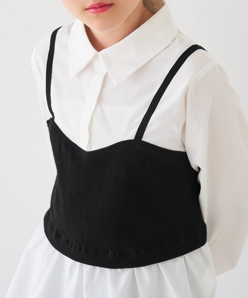 coca(coca)(コカ)の「キッズ ビスチェドッキングシャツ(シャツ/ブラウス・キッズ・ホワイト・150/140/130/120)」の7枚目の写真