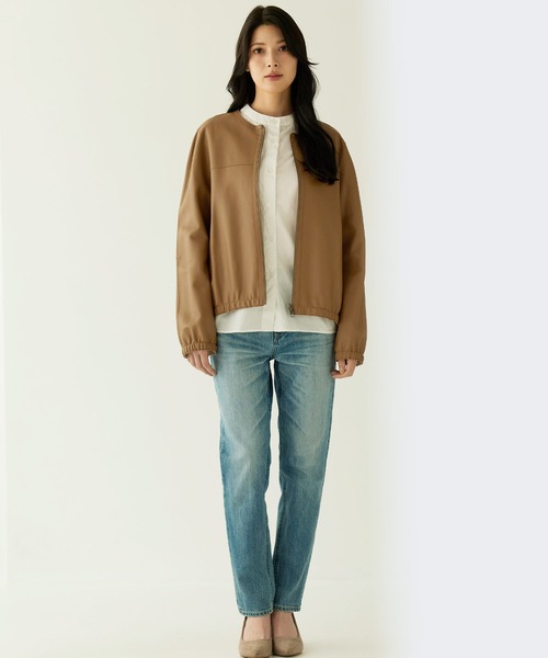 ラムレザージャケット ノーカラー リバーシブル（ノーカラージャケット