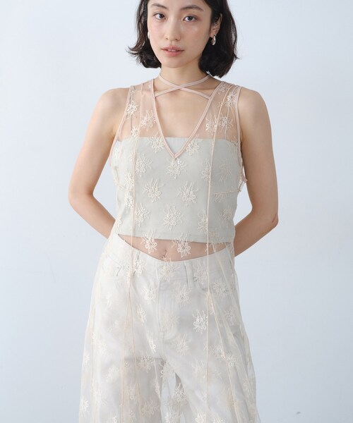 CODE A（コードエー）の「sensual lace flow dress（ワンピース・レディース・オフホワイト/サンドベージュ・00）」の15枚目の写真