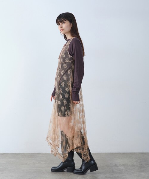 CODE A（コードエー）の「sensual lace flow dress（ワンピース・レディース・オフホワイト/サンドベージュ・00）」の8枚目の写真