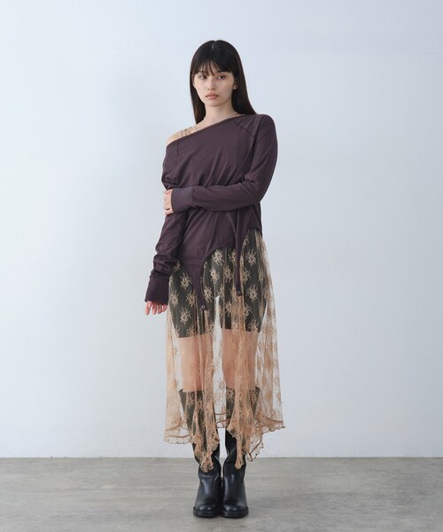 CODE A（コードエー）の「sensual lace flow dress（ワンピース・レディース・オフホワイト/サンドベージュ・00）」の16枚目の写真