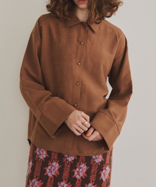 Unitage（ユニテージ）の「キューピットシャツ（シャツ/ブラウス・レディース・ブラウン/ピンク/アイボリー・FREE）」の6枚目の写真