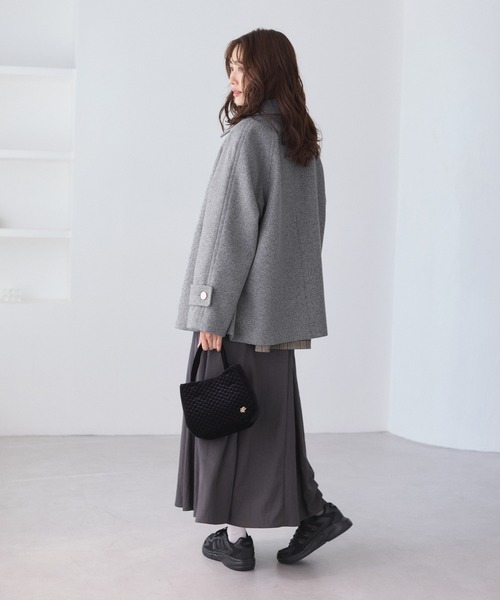 ROPE' PICNIC（ロペピクニック）の「ジャージーメルトンシリーズ 金ボタンミドル丈コート/リンクコーデ（その他アウター・レディース・ブラウン系その他2/ベージュ/ライトグレー/ネイビー・FREE）」の8枚目の写真