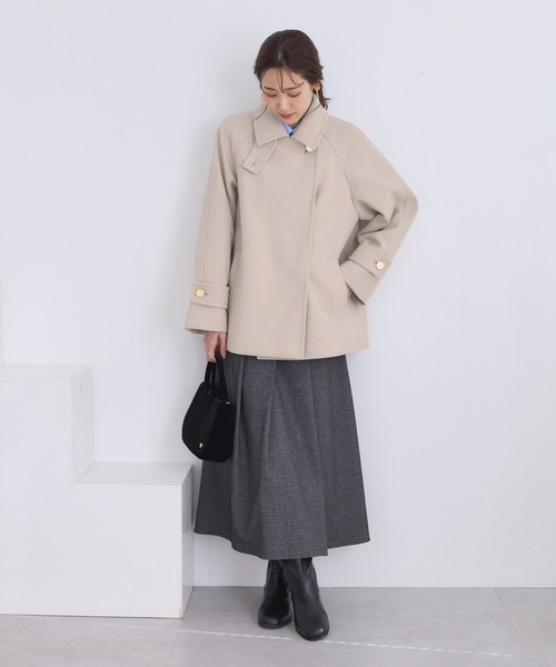 ROPE' PICNIC（ロペピクニック）の「ジャージーメルトンシリーズ 金ボタンミドル丈コート/リンクコーデ（その他アウター・レディース・ブラウン系その他2/ベージュ/ライトグレー/ネイビー・FREE）」の13枚目の写真