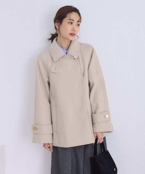 ROPE' PICNIC（ロペピクニック）の「ジャージーメルトンシリーズ 金ボタンミドル丈コート/リンクコーデ（その他アウター・レディース・ブラウン系その他2/ベージュ/ライトグレー/ネイビー・FREE）」の14枚目の写真