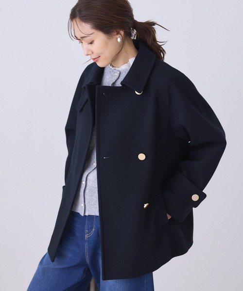 ROPE' PICNIC（ロペピクニック）の「ジャージーメルトンシリーズ 金ボタンミドル丈コート/リンクコーデ（その他アウター・レディース・ブラウン系その他2/ベージュ/ライトグレー/ネイビー・FREE）」の20枚目の写真