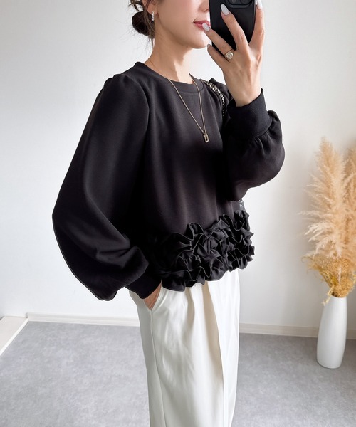 大人気　フリル　トップス ZARA フリル付きニットトップス S - メルカリ