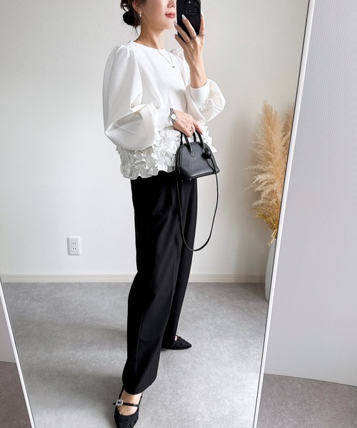 大人気　フリル　トップス ZARA フリル付きニットトップス S - メルカリ