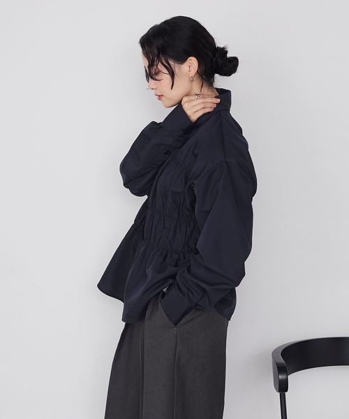 forksy.(フォルクシー)の「【forksy.】シャーリングビスチェ風デザイン長袖シャツ(シャツ/ブラウス・レディース・ネイビー/ピンク/ブラウン系・FREE)」の12枚目の写真