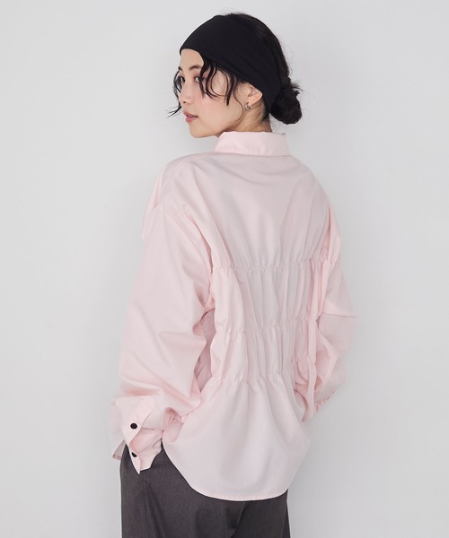 forksy.(フォルクシー)の「【forksy.】シャーリングビスチェ風デザイン長袖シャツ(シャツ/ブラウス・レディース・ネイビー/ピンク/ブラウン系・FREE)」の21枚目の写真
