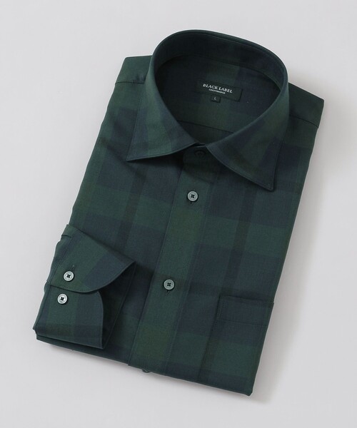 BLACK LABEL CRESTBRIDGE(ブラックレーベル・クレストブリッジ)の「ウォッシャブルウールクレストブリッジチェックセミワイドカラーシャツ(シャツ/ブラウス・メンズ・グリーン系その他3/ブラック・S/L/M/XL)」の2枚目の写真