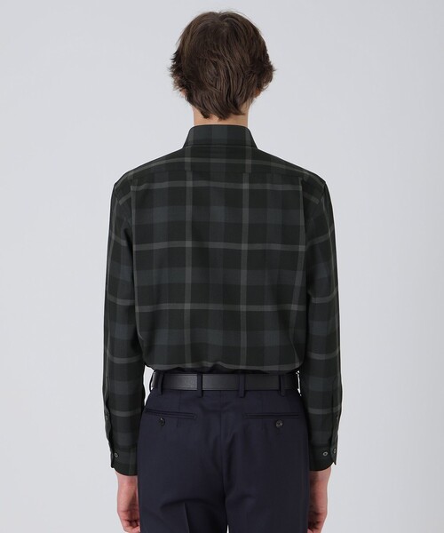 BLACK LABEL CRESTBRIDGE(ブラックレーベル・クレストブリッジ)の「ウォッシャブルウールクレストブリッジチェックセミワイドカラーシャツ(シャツ/ブラウス・メンズ・グリーン系その他3/ブラック・S/L/M/XL)」の5枚目の写真