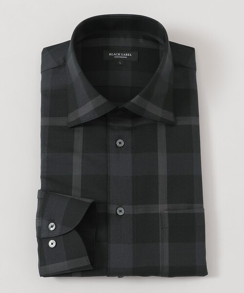 BLACK LABEL CRESTBRIDGE(ブラックレーベル・クレストブリッジ)の「ウォッシャブルウールクレストブリッジチェックセミワイドカラーシャツ(シャツ/ブラウス・メンズ・グリーン系その他3/ブラック・S/L/M/XL)」の6枚目の写真