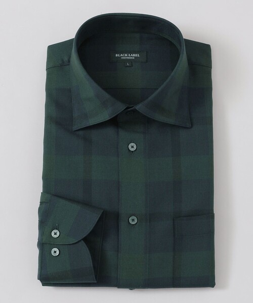 BLACK LABEL CRESTBRIDGE(ブラックレーベル・クレストブリッジ)の「ウォッシャブルウールクレストブリッジチェックセミワイドカラーシャツ(シャツ/ブラウス・メンズ・グリーン系その他3/ブラック・S/L/M/XL)」の10枚目の写真
