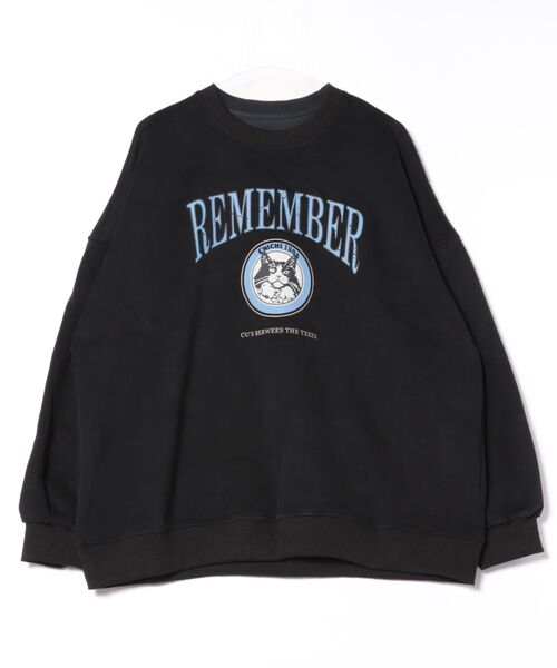 SpRay(スプレイ)の「ネコカレッジスウェット(スウェット・レディース・オートミール/グレー/チャコールグレー/ブラック・FREE)」の2枚目の写真