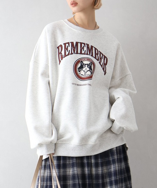 SpRay(スプレイ)の「ネコカレッジスウェット(スウェット・レディース・オートミール/グレー/チャコールグレー/ブラック・FREE)」の20枚目の写真