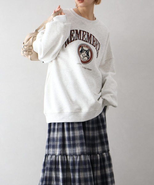 SpRay(スプレイ)の「ネコカレッジスウェット(スウェット・レディース・オートミール/グレー/チャコールグレー/ブラック・FREE)」の21枚目の写真